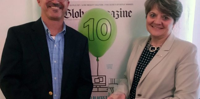 Gary Pease And Lisa Brothers Hold Award