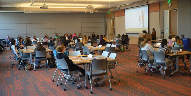 2023 Introduce a Girl to Engineering Day Groups Listening To Kristen Antunes