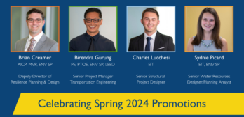 Celebrating Spring 2024 Promotions: Brian Creamer, Birendra Gurung, Charles Lucchesi, Sydnie Picard